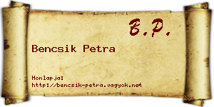 Bencsik Petra névjegykártya