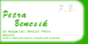 petra bencsik business card
